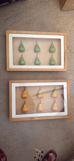 Framed art - green and yellow pears from Pottery barn
