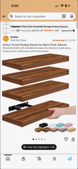 Four tire wall mount floating shelves walnut Four tire wall mount floating shelves walnut
