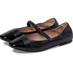  Cole Haan Women's Yvette Maryjane Ballet Flat, Black LTR/Blak PAT, 8.5