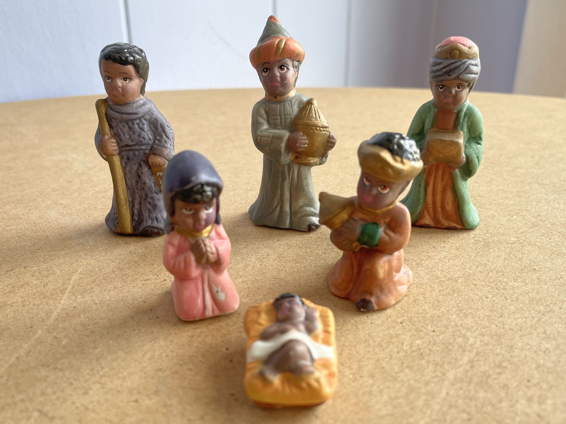 Ceramic Mini Nativity Scene Figurines