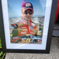 Jeff Gordon Number 24 DuPont Car And Picture Framed