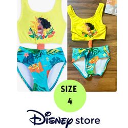 LITTLE GIRLS Disney Moana Mock Bikini Swimsuit | Size 4