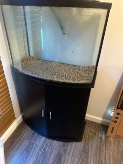 36 gal Bowfront Glass Fish Tank w/ Stand 30 in