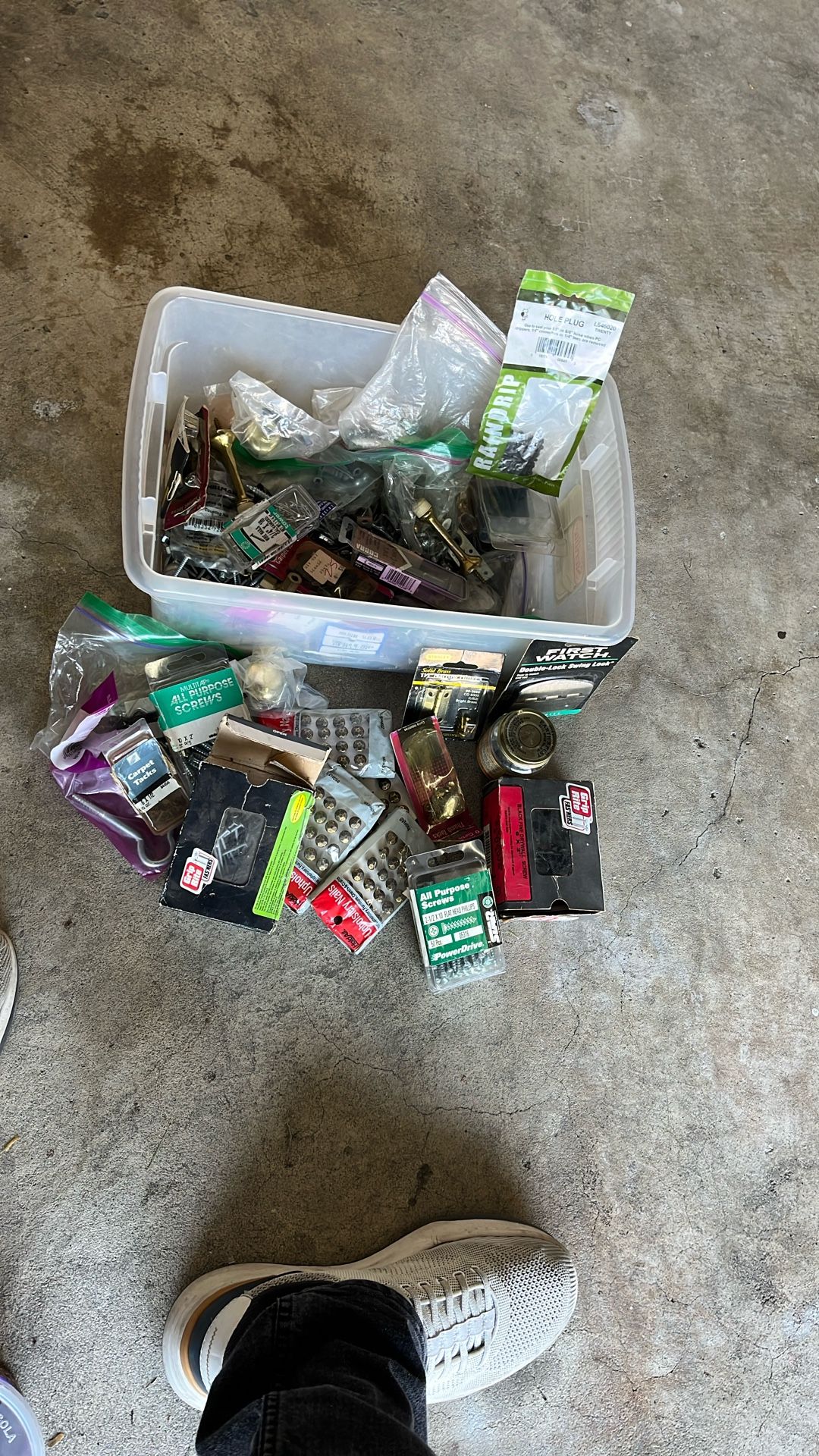 Box Full Of screws,nails, Electrical, And Misc Hardware