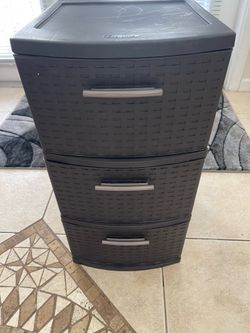 Sterilite 3-Drawer Weave Storage Tower Brown