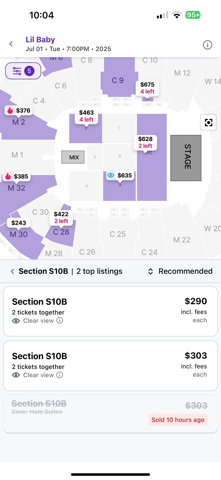 Lil Baby section C 25 Tickets