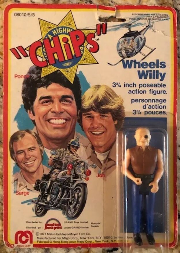 1977 Mego CHiPs Wheels Willy 3.75” Action Figure