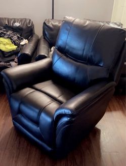 Brown Faux Leather Power Recliner Chair