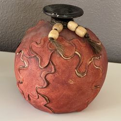 Native American Leather Wrapped Pot