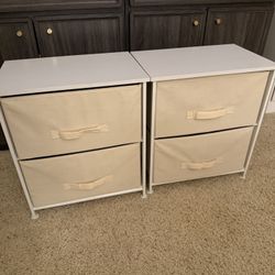 2 Small Storage Dresser End/Side Table Night Stand 