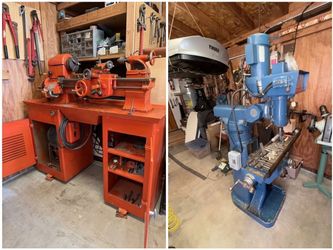 Complete Garage Machine Shop Bundle - Powermatic Millrite Mill & Logan 10" Lathe + Tooling