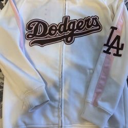 Girls Dodgers Zip Up Sweater ( Youth M)