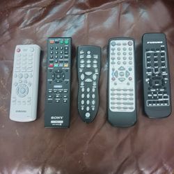 Lot Of 5 TV Remote Controls 