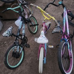 3 BIKES  20. 16.. 18INCH WORK PERFECT EVERYTHING IS GOOD CONDITION 