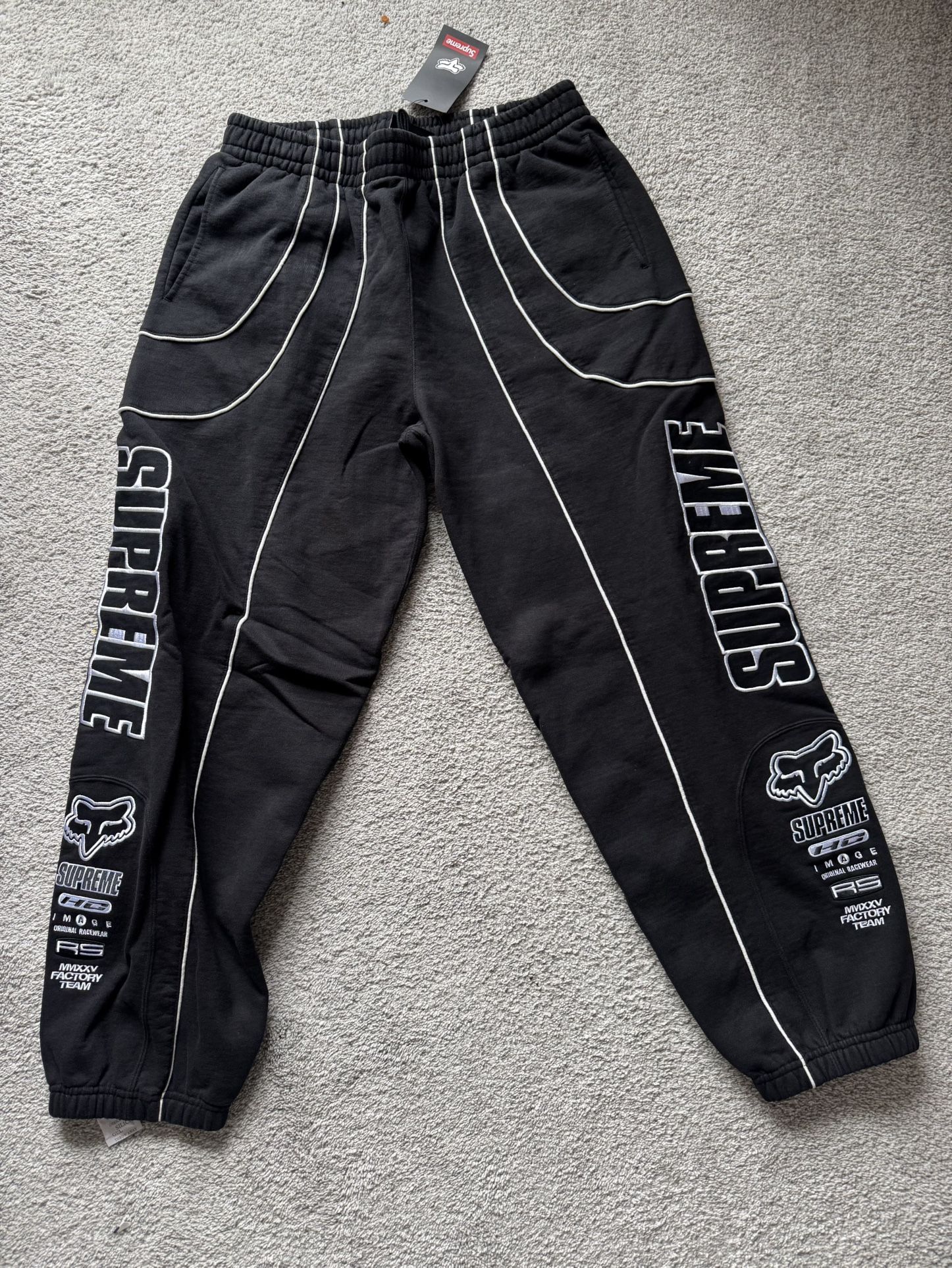 Brand New Supreme Fox Racing sweatpants  sz M