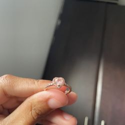 Pandora Sparkling Elevated Heart Ring 14k rose gold plating