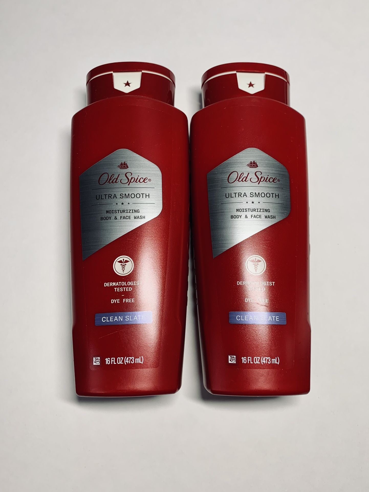 2 Old Spice Ultra Smooth Moisturizing Body and Face Wash Clean Slate 16 fl oz