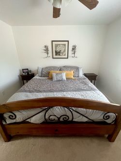 Bedding and 4 Pillows
