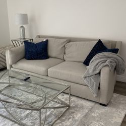 Light Grey/ Taupe Couch / 2 Seat Sofa 