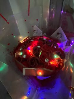 Fake Flower buque with lights
