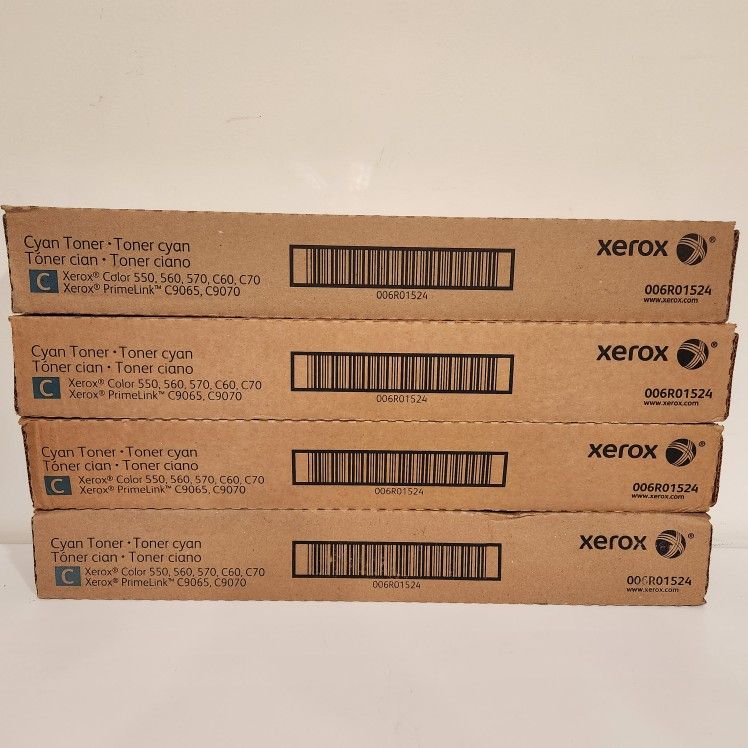 Metered OEM 34,000-page Xerox Color 550/ 560/ 570 Cyan Toner Cartridge 006R01524