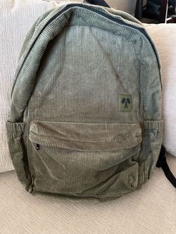 Olive Green Corduroy Backpack
