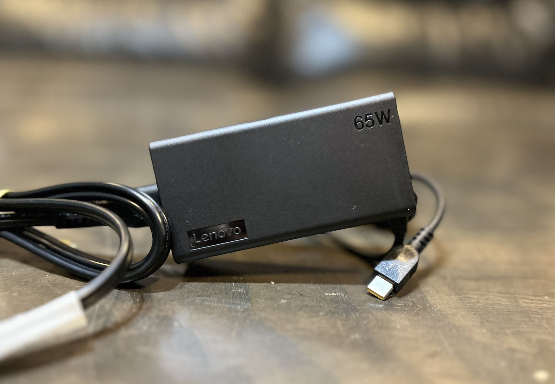 New / Like New Original Square brick Lenovo USB C 65W charger / adapter for laptop computer or compatible devices
