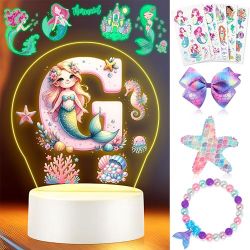 Mermaid Gifts For 3 4 5 6 7 8 Years Old Girls, Birthday Christmas Gifts For Girls Initial G & F