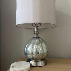 Mercury Glass Table Lamps (2) – Brushed Nickel Base