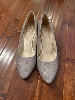 Bandolino Silver Glitter Pointed-Toe Flats