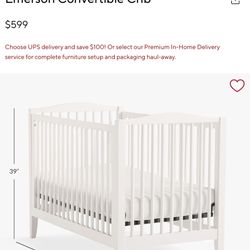 Pottery Barn Emerson Crib & Mattress - Almost Brand New