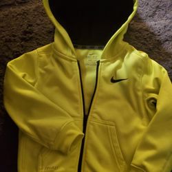Gently Used Neon Yellow Nike Toddler Hoodie Jacket Sz 1T To 2T