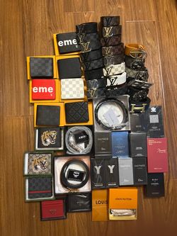 Designer colognes, wallets, belts, and card holders