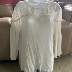 Women’s Lace Blouse Size Large Gauze Top