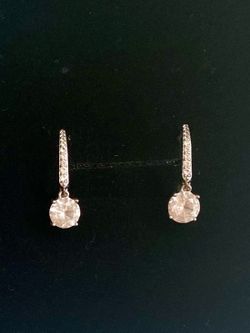 Zales White Lab-Created Sapphire Drop Earrings in Sterling Silver - NEW