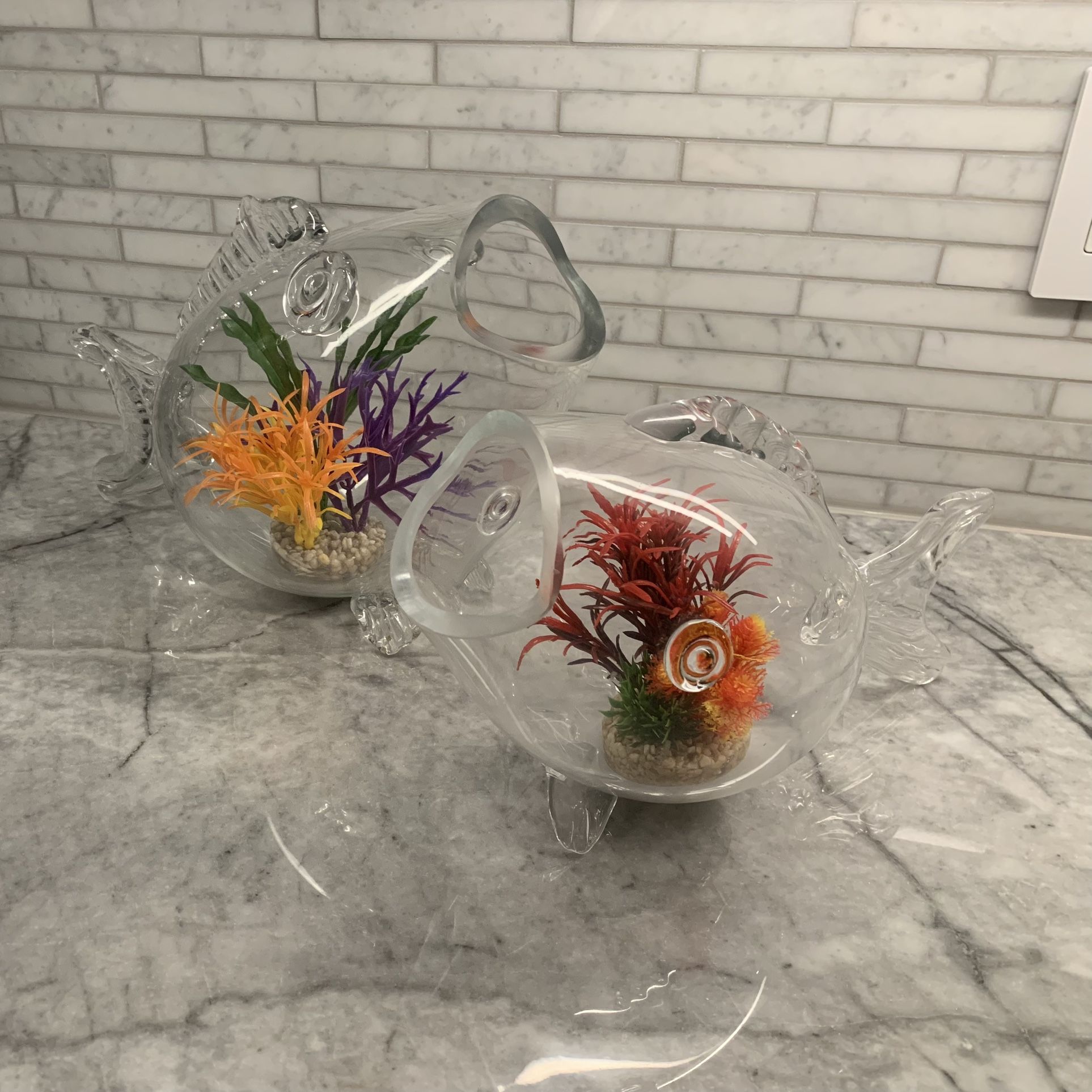 Fish Shaped Glass Fish Bowls