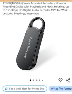 128GB Voice Activated Audio Recorder (HD 1536Kbps) - Keychain Design