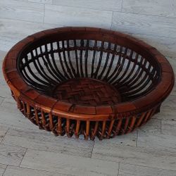 Rattan Centerpiece Large Fruit Bowl/Basket, Decorative Wall Basket (EPC)
