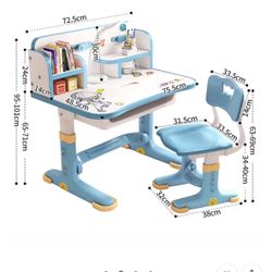 Kid desk chair set adjustable height