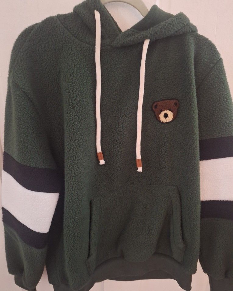 Hoody Sweater, GREEN New Size Small