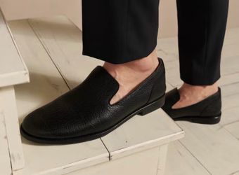 NWT TECOVAS The Monterrey Men’s MIDNIGHT BISON LEATHER LOAFER! NEW! SIZE 9.5!