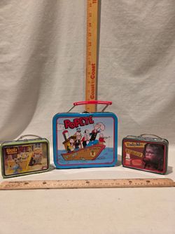 VTG metal lunch boxes, lot of 3-- small and mini