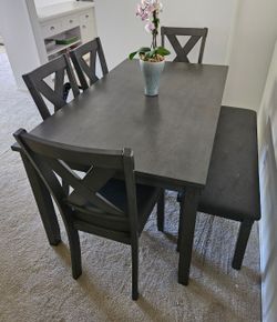 6pc transitional gray dining set