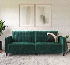 Convertible sofa with huge brand new ottoman -Green