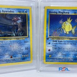 Pokemon Cards Shining Gyarados & Magikarp PSA 8