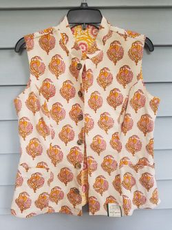 Gulab Chand Prints Khadi Ladies Hand Block Reversable Indian Print Jacket