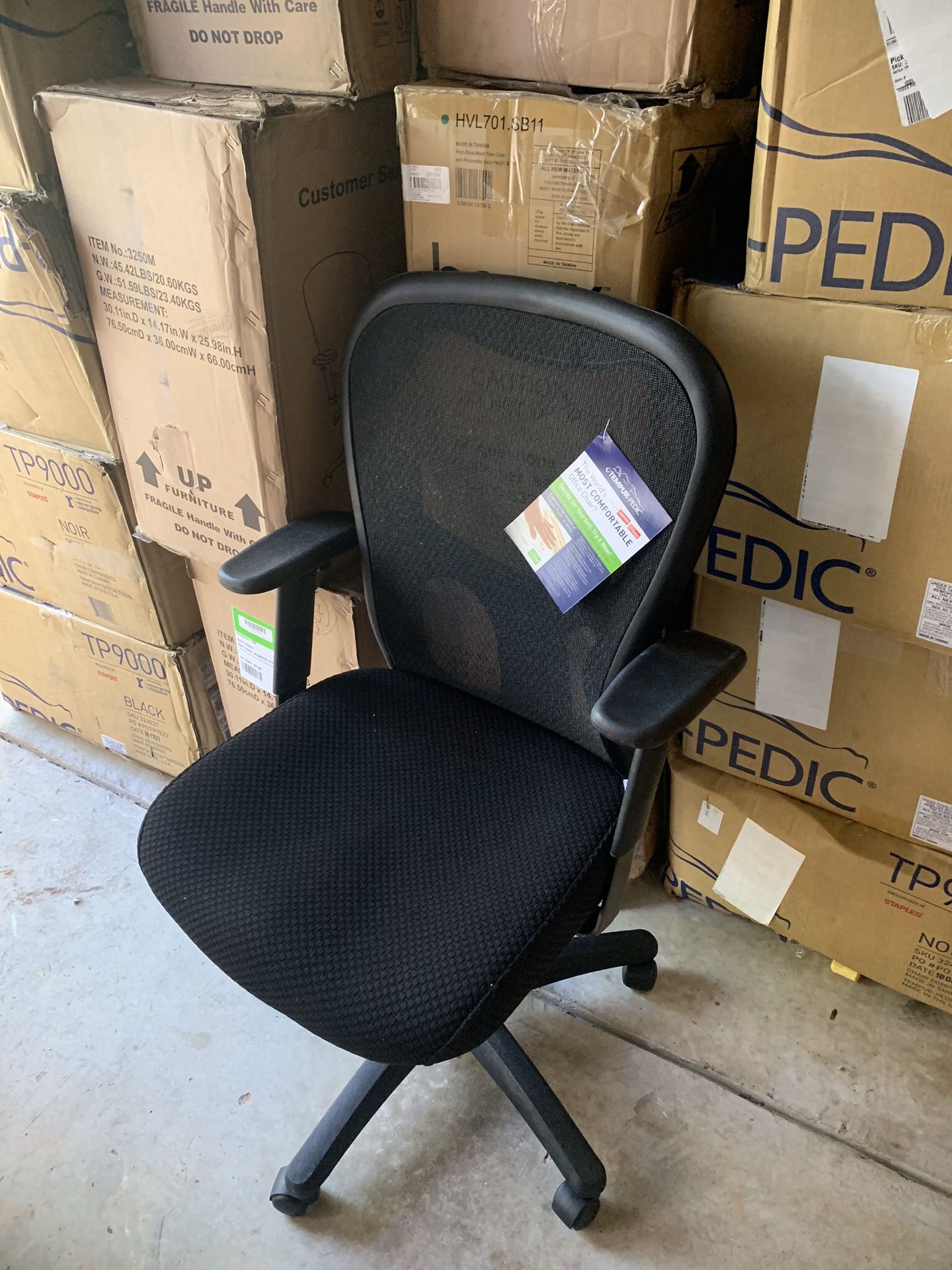 TempurPedic TP9000 Mesh Task Chair, Black for Sale in Marvin, NC OfferUp