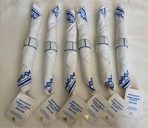 6 Disney Parks Mickey Mouse Blue Collection Blue Napkin & Ring Set
