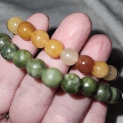 2 Brand New Elastic Natural Stone Bracelets 