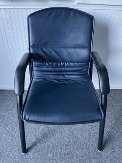 navy blue faux leather Chair heavy duty